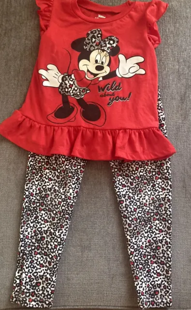 Disney Minnie Mouse Girls' 2-Piece Leggings Set Outfit