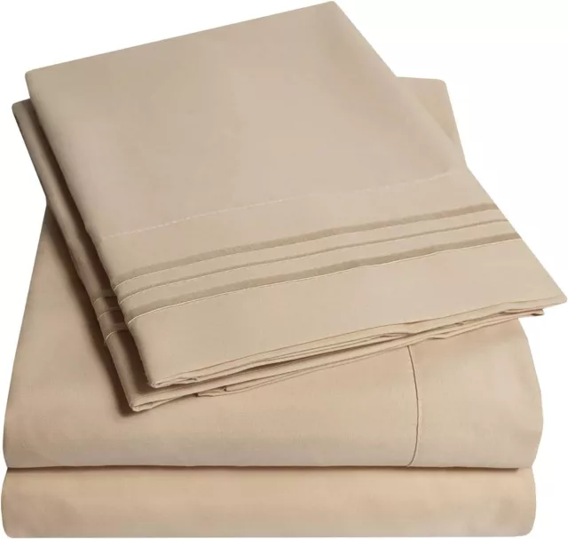 1500 Supreme Collection Queen Sheet Sets Taupe - Luxury Hotel Bed Sheets and