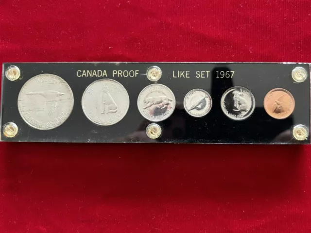 1967 CANADA CANADIAN Confederation Founding 4 are Silver SET OF 6 Coins i114245