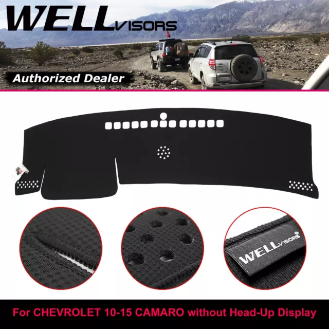 Schwarz Armaturenbrett Matte Für 2010-2015 Chevrolet Camaro W/O Hud WellVisors