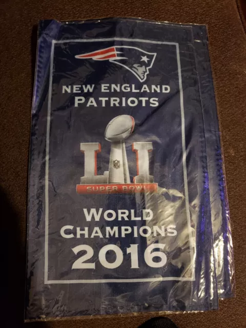 Nfl New England Patriots 2016 World Champions Super Bowl Li Banner 8"X 14" New