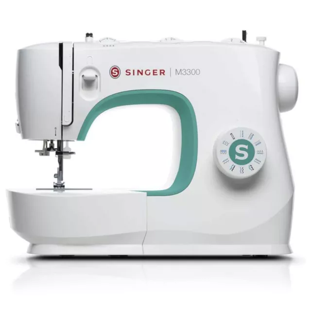 Singer Portable Steel Sewing Machine with LED Lighting and Accessories, White
