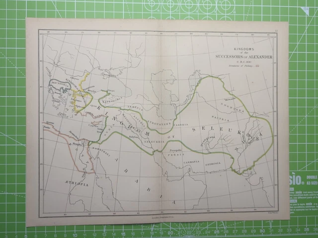 1882 Kingdoms Of The Successors Of Alexander C BC 300 Map - Weller