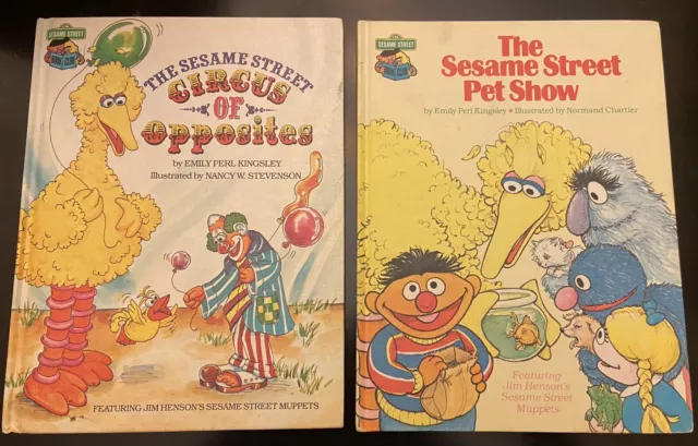 Sesame Street Book Club Hard Cover Lot  Circus of Opposites and Pet Show Vintage