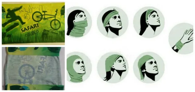 Green yellow headwear face mask Tube scarf bandana fishing neck gaiter polyester