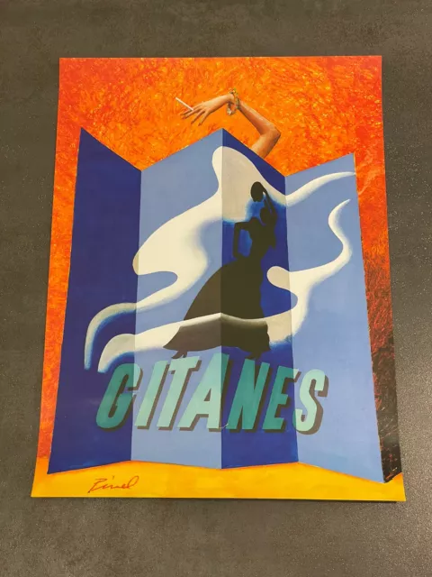 Grande Affiche publicitaire Ancienne Gitanes Cigarettes Pinel