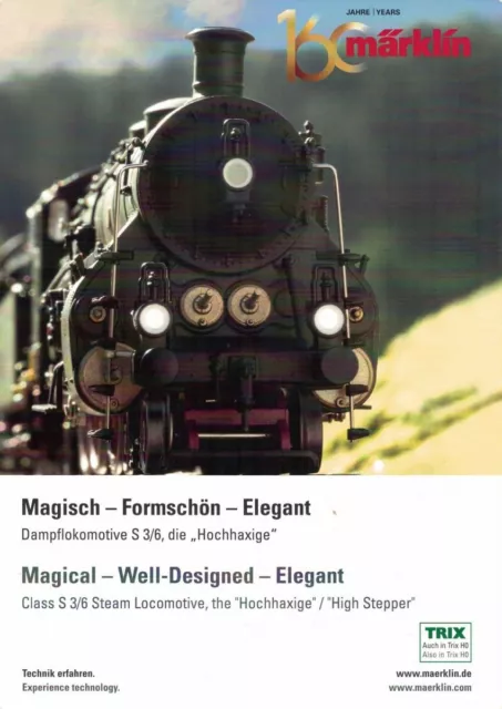 MÄRKLIN Prospekt Werbe-Poster Dampflok S 3/6 die Hochhaxige deutsch/englisch NEU