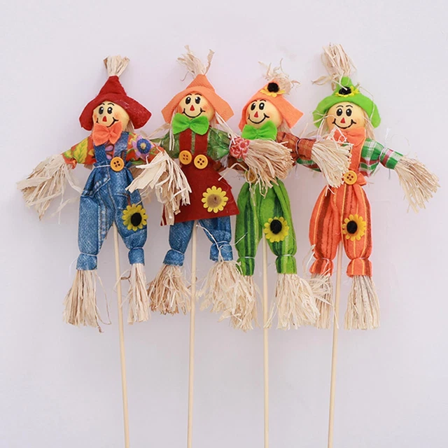 Lot de 4 piquets de jardin décoratifs pour fête d'épouvantail pour fêtes,