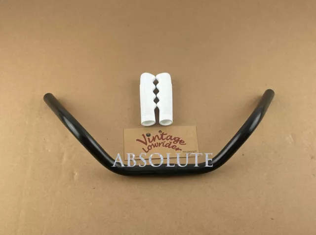 Absolute Bicycle Beach Cruiser Steel Handlebar 25.4Mm In Black W/ White Grips.
