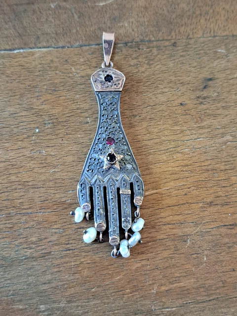 Pendentif argent main de fatma filigrane
