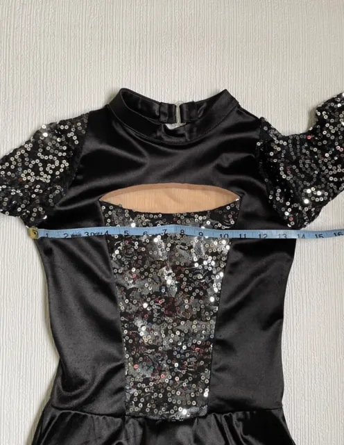 Lyrical black and silver girl dance costume size Small