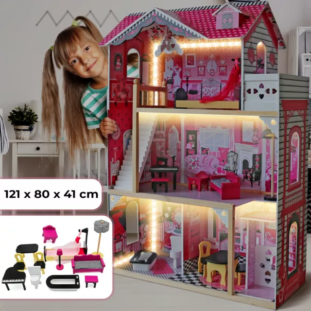 Infantastic® Casa delle Bambole in Legno Casetta Miniatura Dolls House