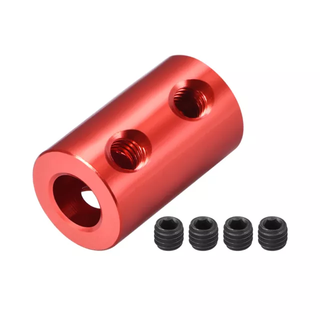 Shaft Coupling 2-6mm to 2-6mm Bore L20xD12 Robot Motor Wheel Rigid Coupler Red