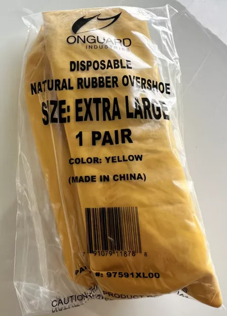 2 packs Onguard Natural Rubber Overshoe Yellow Extra Large 1 each pack.