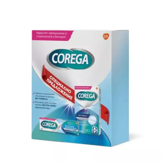 4 X PROMO KIT COREGA BioFormel 30 Tabs + COREGA extra starke Fixiercreme 40 g