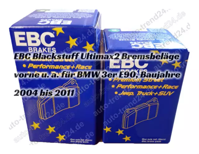 EBC Blackstuff Ultimax2 Bremsbeläge vorne u.a.: BMW 3er E90, Bj. 2004-2011 3