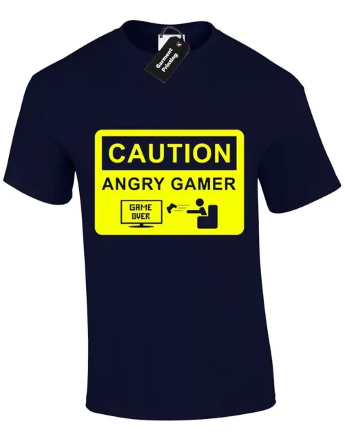 Caution Angry Gamer Mens T Shirt Beware Fps Rpg Noob