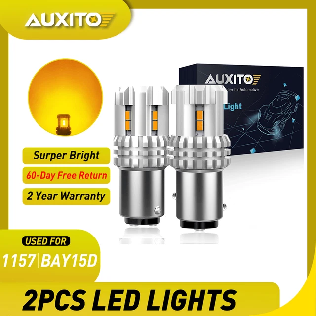 AUXITO 2357 1157 LED Turn Signal Light Bulbs Yellow Amber Super Bright 12-SMD