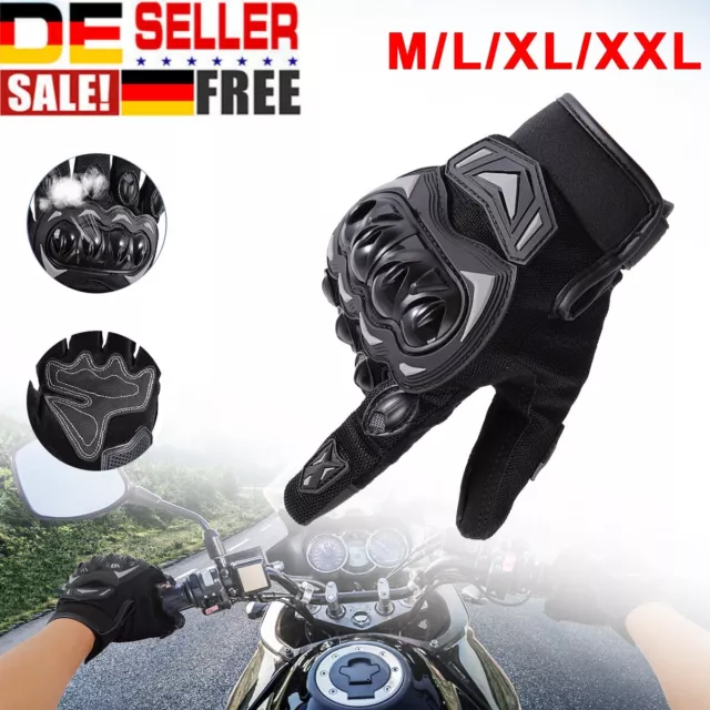 Motorradhandschuhe Herren Motorrad Handschuhe Touchscreen mit Knöchelprotektor