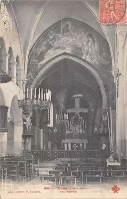 Cpa 94 Champigny Interieur De L'eglise