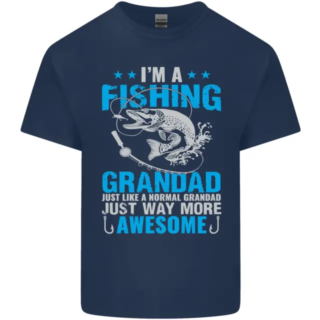 T-shirt top da uomo cotone Fishing Grandad Funny Fathers Day 2