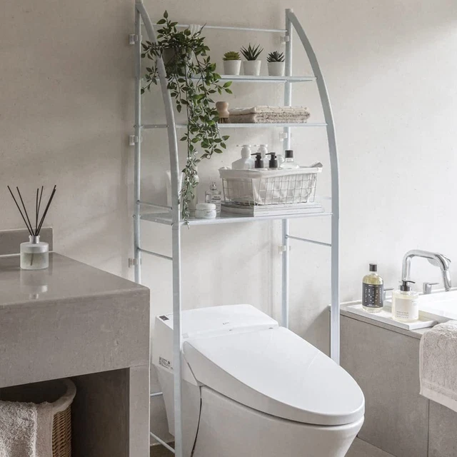 OVER THE TOILET Storage Shelf Bamboo 3Tier Bathroom Space Saver