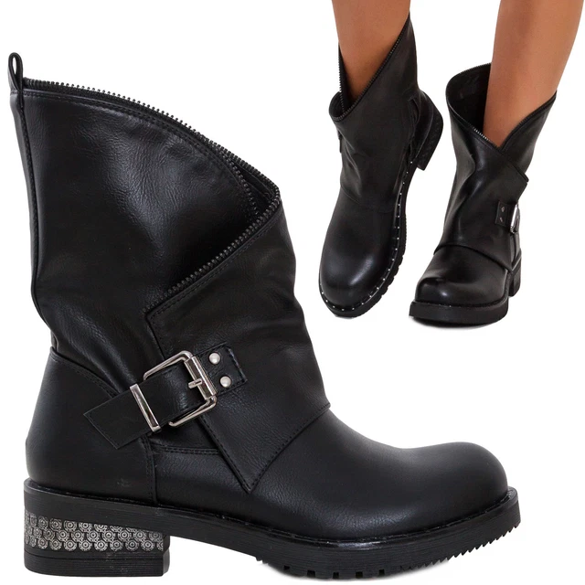 Bottines femme motard cheap