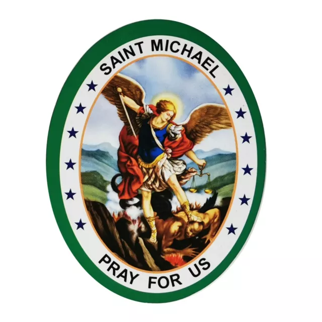 St. Michael Doble Cara Pegatina para Ventanas 9.2cm