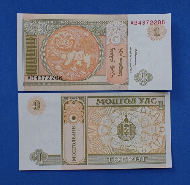 Mongolia 1993 UNC 1 tugrik banknote