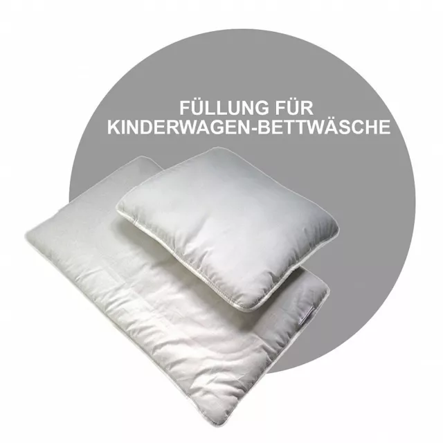 2 tlg Set für Kinderwagen Bettwäsche NUR FÜLLUNG 70 x 50 cm *Decke + Kissen* NEU