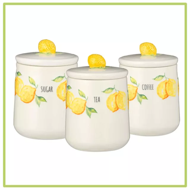 Lemon tea shop coffee sugar canisters