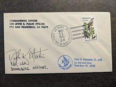 USS LEWIS B. PULLER FFG-23 Naval Cover 1982 SIGNED Cachet