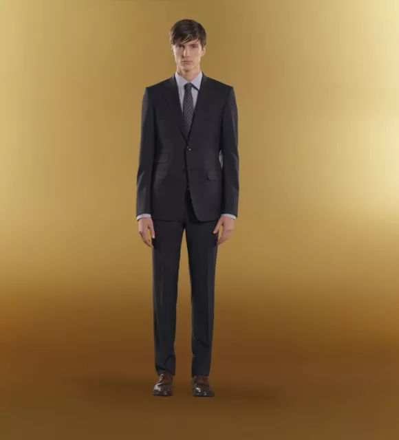Nwt Gucci Dark Gray Wool Stretch Two Button Suit Eur 56 R / Us 46 #221536 2