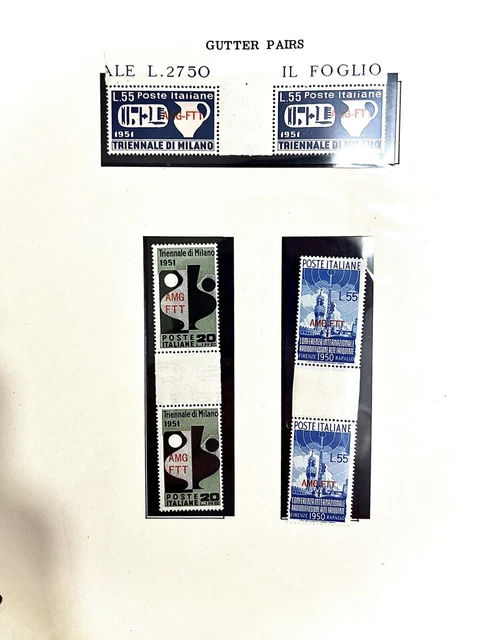 VERY RARE Trieste AMG-FTT Gutter Pair Lot with Joe Bush Cert