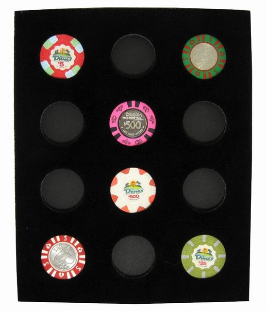 Chip Insert 12 Casino Chips Display Board  8 x 10 HOLDS 12 CHIPS NEW *