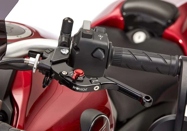 Protezione Leva Frizione Puig 3877R - Colore Rosso, Per Moto, Sistema Di Regolazione Bidirezionale