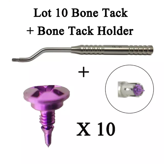 Lot x 10 dental bone tack titanium pins 3.5 membrane Fixation tac holder