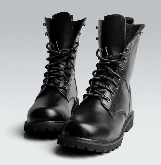MEN HIGH TOP Motor Combat Oxfords Leather Military Army Ankle Boots