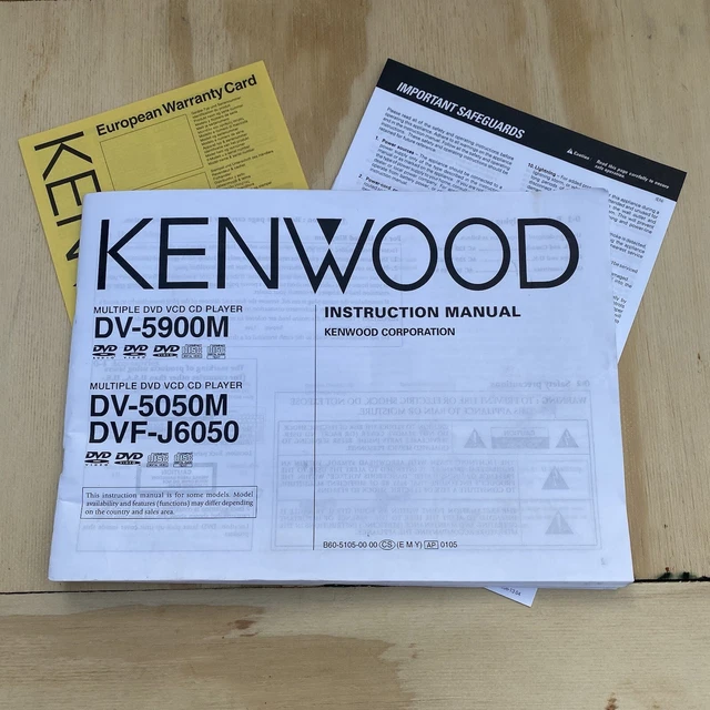 Kenwood Sovereign DV-5900M DV-5050M DVF-J6050 DVD/CD Manual - English
