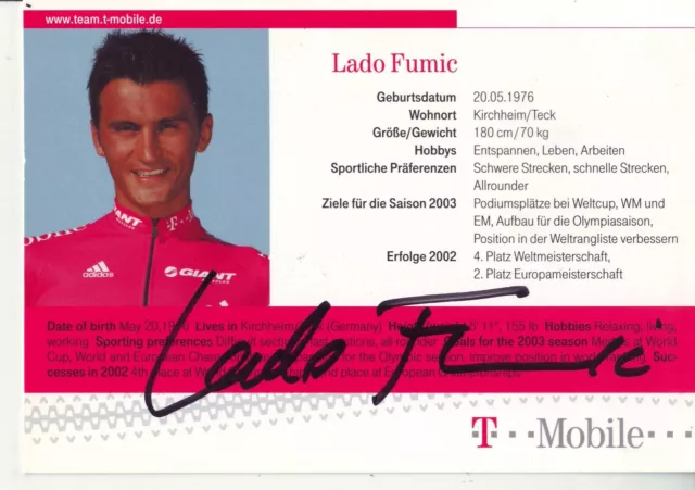 CYCLISME carte cycliste LADO FUMIC équipe T MOBILE signée