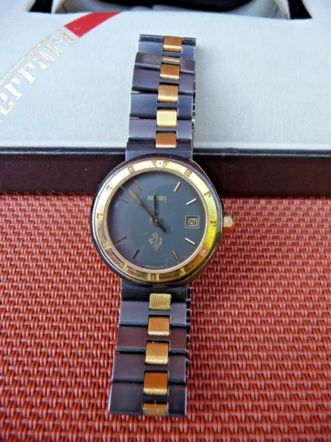 Ferrari Cartier Uhr,  bicolor Titan-Gold mit Datum, sehr selten