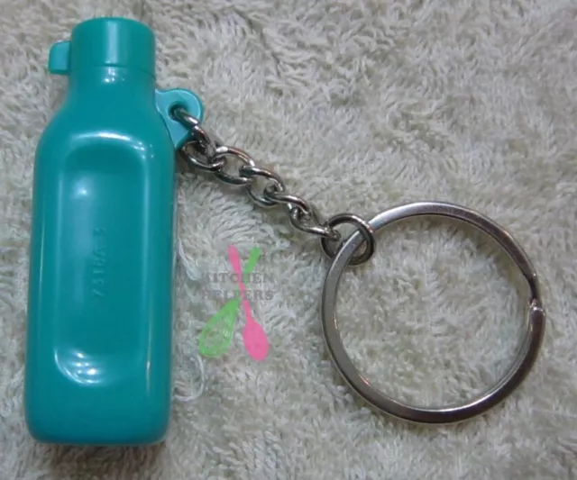 Tupperware Keyrings, Keychain, Bottle Square Blue/Green - Brand New