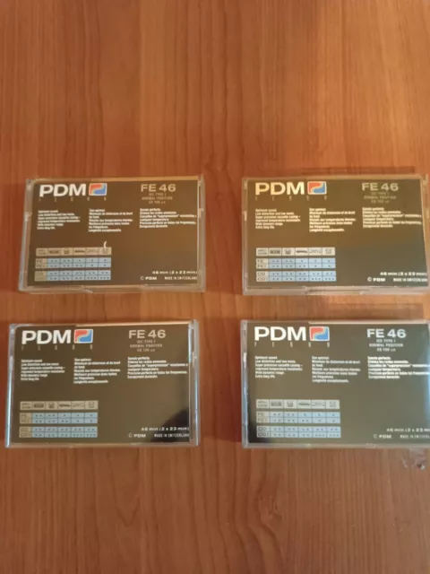 Lotto 4 × PDM FE 46 Musicassette Senza Scritte