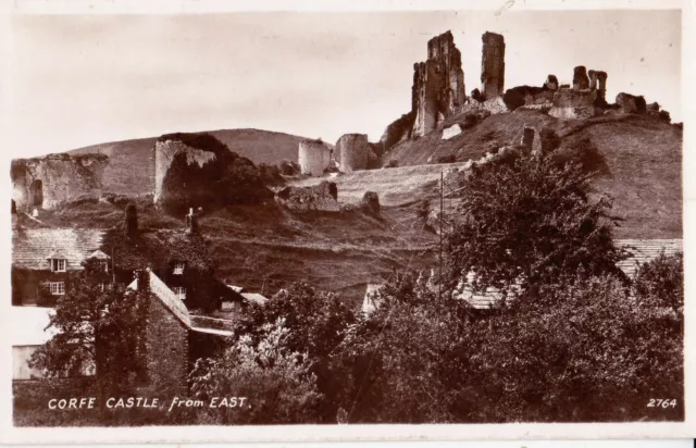 Swanage, Dorset -  Corfe Castle From East B&W Postcard