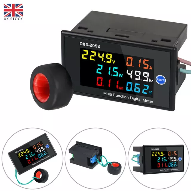 40-300V 0-100A Digital Display AC Panel Meter Voltage Amp Frequency Energy Power