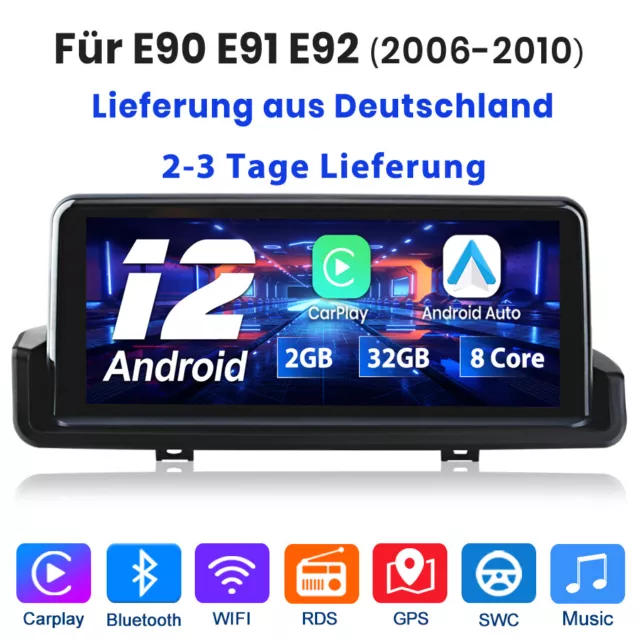 CarPlay Für BMW E90 E91 E92 2006-2010 10" Android Autoradio GPS Navi WIFI 2+32G