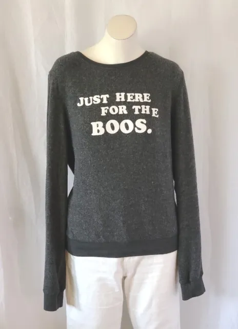 Wildfox Couture Charcoal Gray Just Here For The Boos Sweatshirt Size Medium