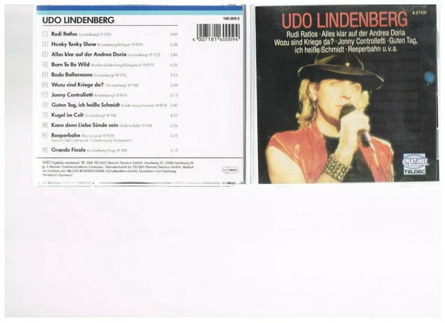 Udo Lindenberg - TELDEC 1988 - 12 Best of aus seiner Teldec Records Zeit