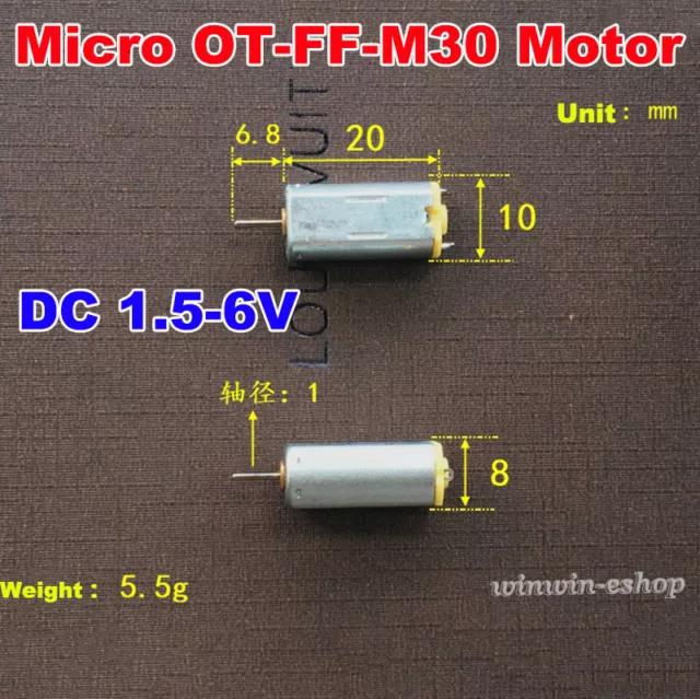 2PCS FF-M30 DC 1.5V 3V 6V 14000RPM High Speed Small Micro 10mm DC Motor Toy DIY