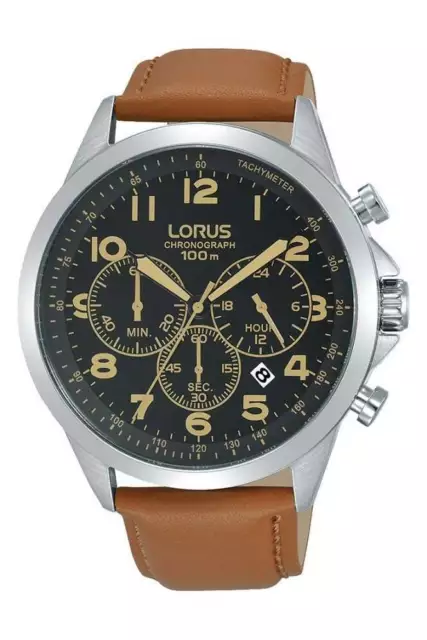 LORUS GENTS WATCH Blue Dial Brown Strap Chronograph RT379FX9. 2 Yr Warranty. 101.92 PicClick